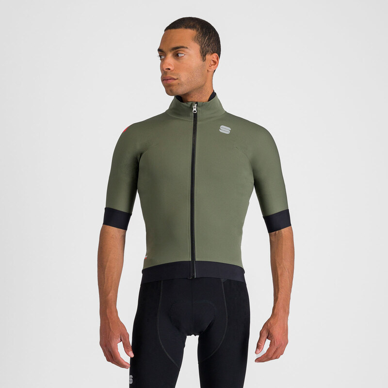 Sportful FIANDRE PRO cyklistická bunda s kr. rukávem, kaki