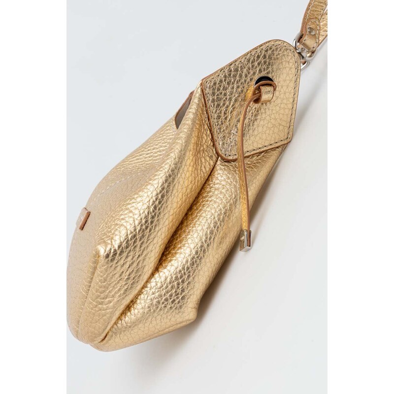 Kožená kabelka Gianni Chiarini zlatá barva