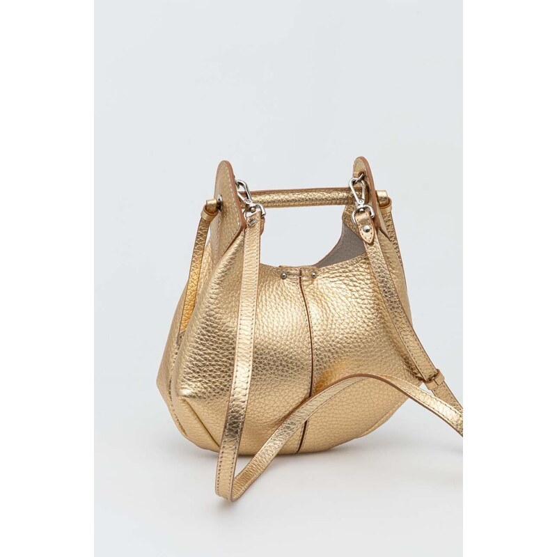 Kožená kabelka Gianni Chiarini zlatá barva