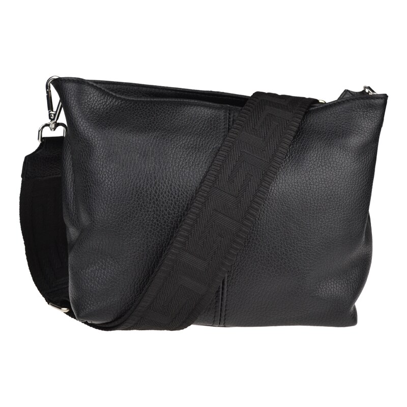 Černá kožená italská crossbody kabelka Batilda Nera s přídavným