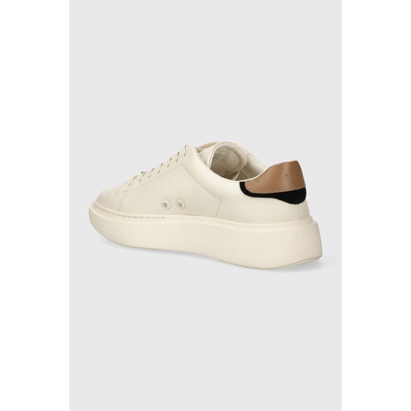 Kožené sneakers boty BOSS Amber béžová barva, 50517207