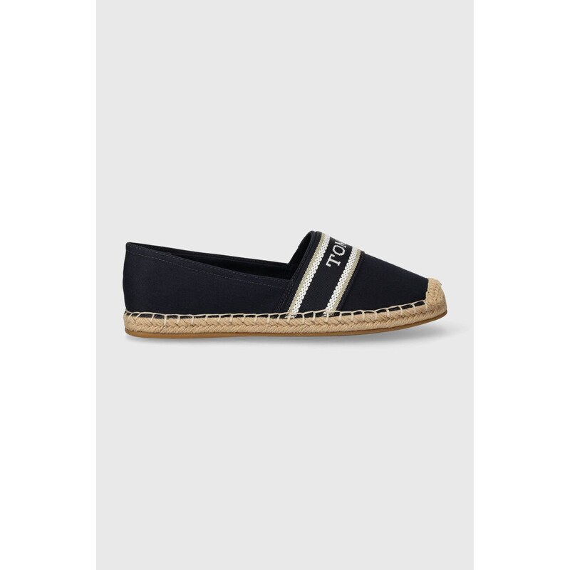 Espadrilky Tommy Hilfiger MONO WEBBING FLAT ESPADRILLE tmavomodrá barva, FW0FW07917