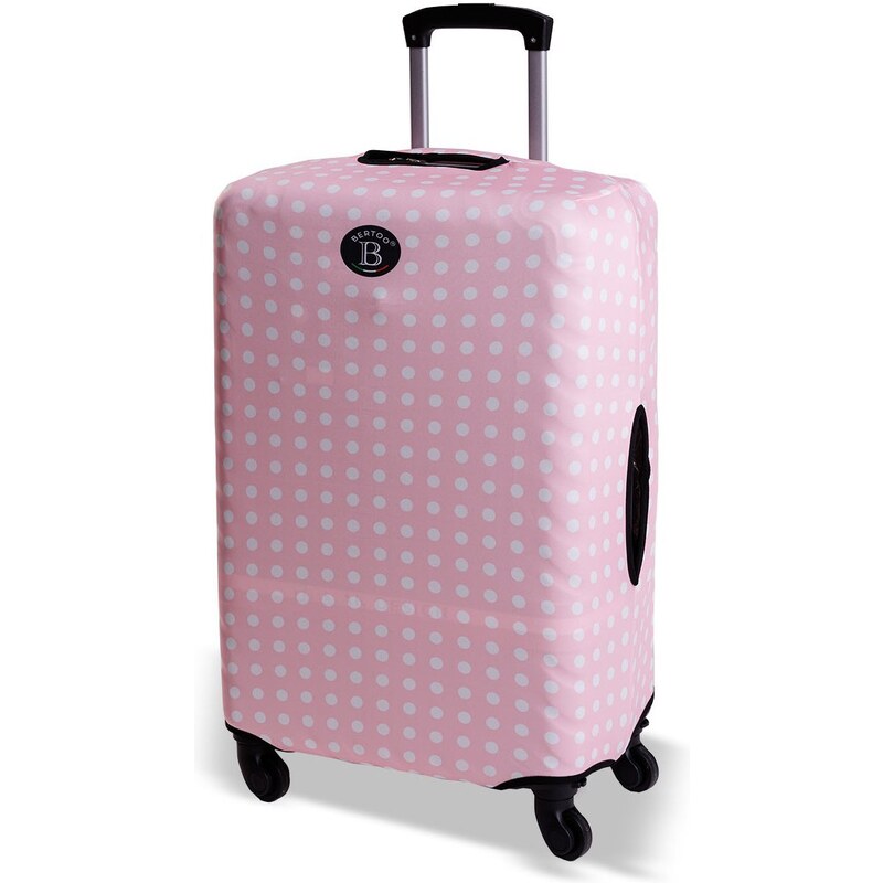 Obal na cestovní kufr BERTOO - Růžové puntíky velikost XL-XXL