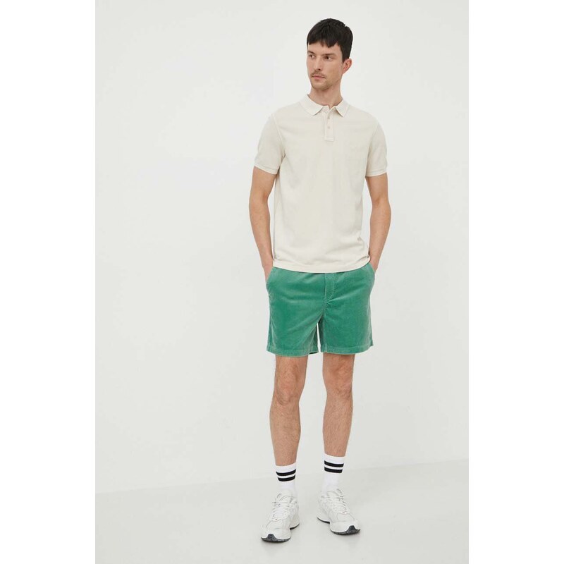 Manšestrové šortky Polo Ralph Lauren zelená barva
