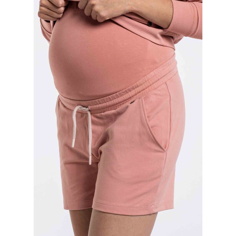 L2W Těhotenské kraťasy 2v1 Shorts Jog růžové bavlněné