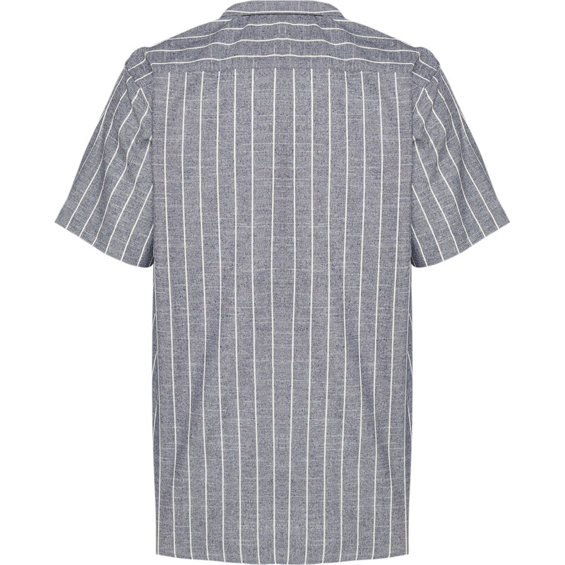 Trendyol Indigo Regular Fit Flam Cotton Striped Shirt