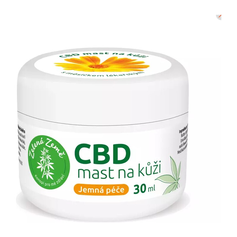 Zelená země CBD mast na kůži s měsíčkem lékařským 30 ml