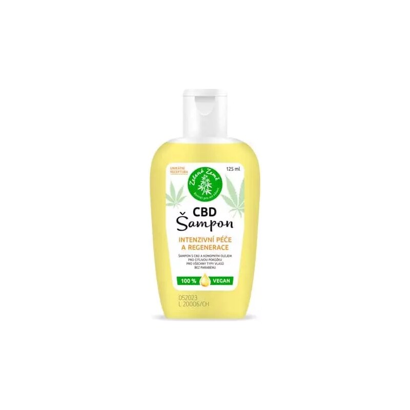 Zelená země Konopný CBD šampon na vlasy 125ml