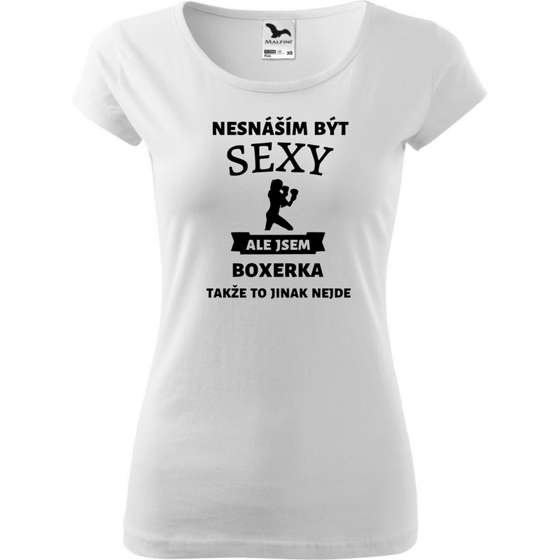 Fenomeno Dámské tričko Sexy boxerka - bílé