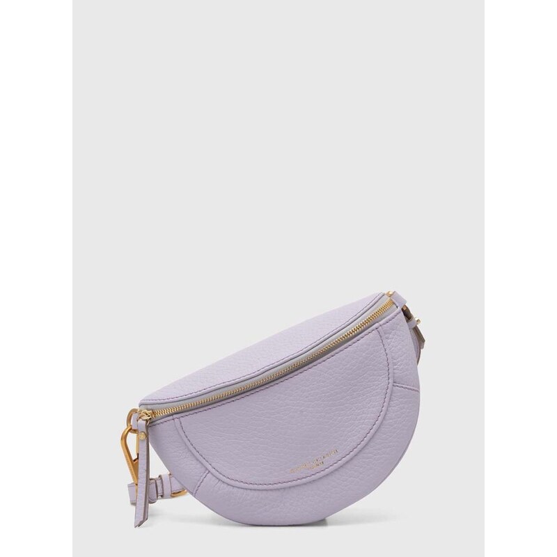 Kožená kabelka Gianni Chiarini fialová barva