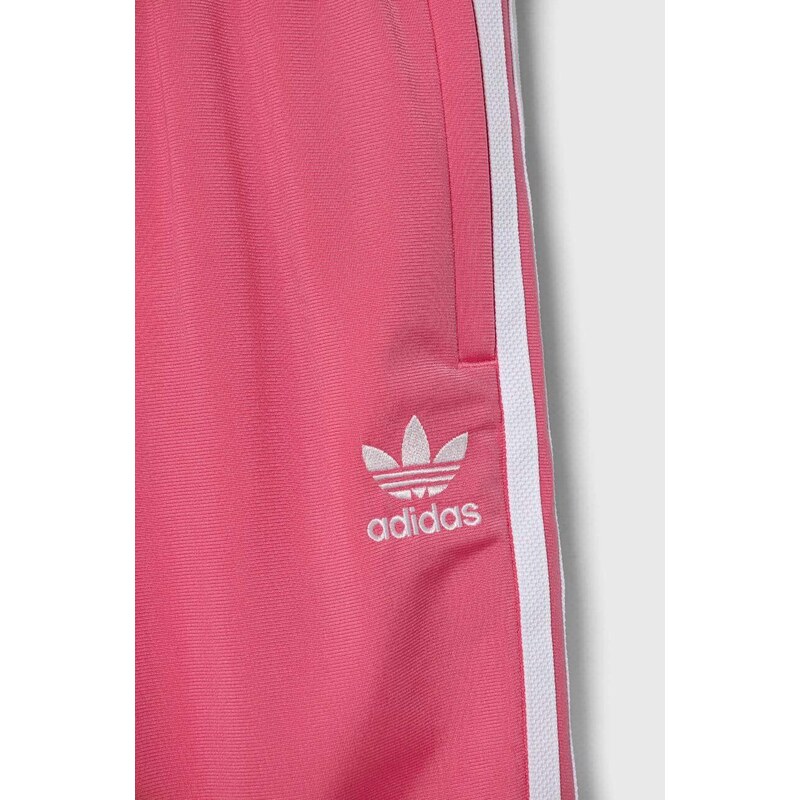 Dětské tepláky adidas Originals růžová barva, s aplikací