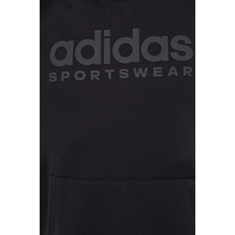 Mikina adidas pánská, černá barva, s kapucí, s aplikací, IW1202