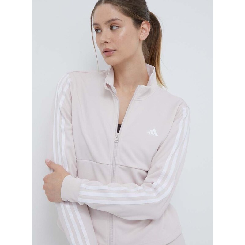 Tréninková mikina adidas Performance Training Essentials růžová barva, s aplikací, IS3975