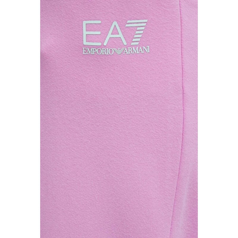 Tepláky EA7 Emporio Armani růžová barva, s potiskem