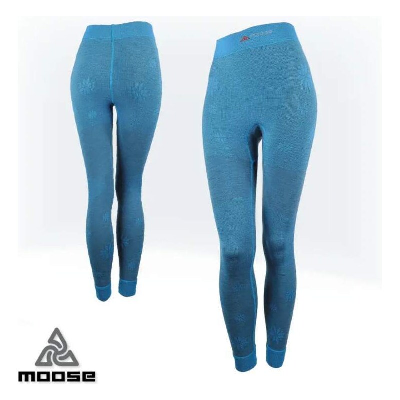 BASE MERINO PANTS WOMEN teplé sportovní termoprádlo Moose modrá XS/S