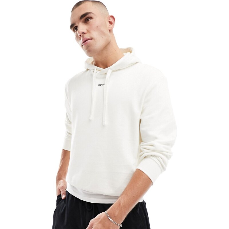 Hugo Red HUGO Dapo relaxed fit hoodie in white