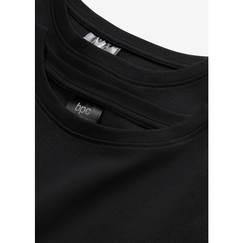 bonprix Úpletové šaty Oversize (2 ks v balení) Černá
