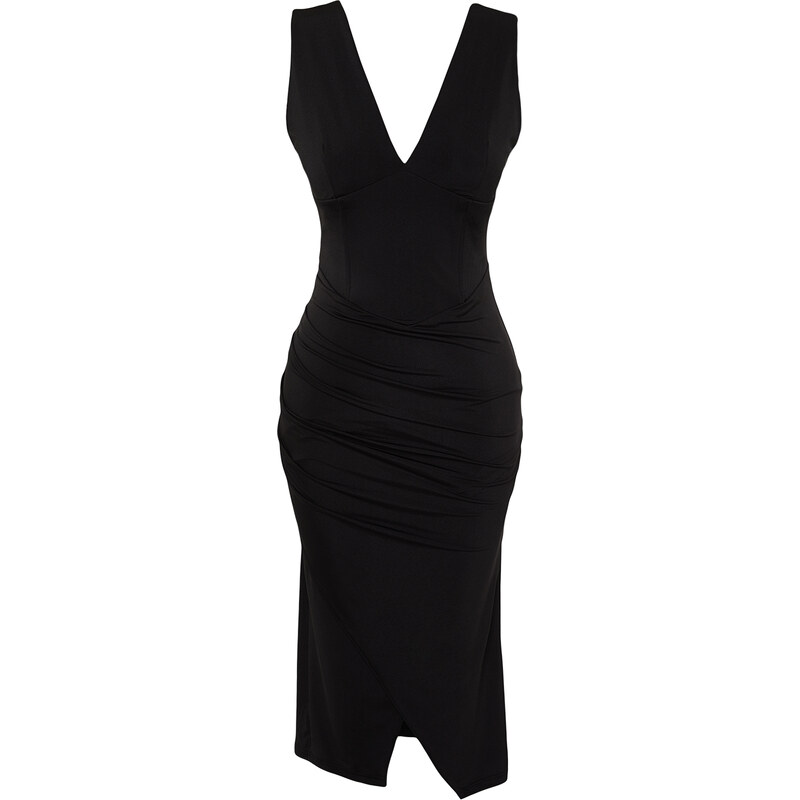 Trendyol Black Fitted Knitted Dress