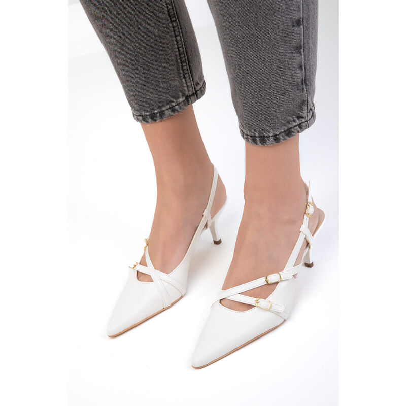 Soho Women's White Classic Heeled Shoes 18804