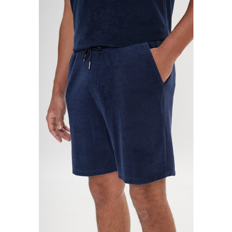 ALTINYILDIZ CLASSICS Men's Navy Blue Standard Fit Regular Fit Towel Shorts