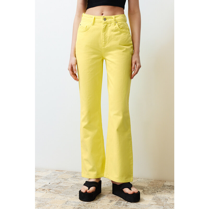 Trendyol Yellow High Waist Wide Leg Jeans