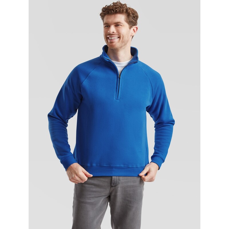 Blue Men's Sweatshirt Zip Neck Sweat Fruit of the Loom