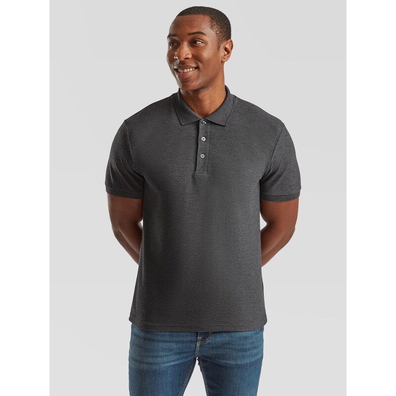 Fruit of the Loom Ciemno szara koszulka męska polo Tailored Fit