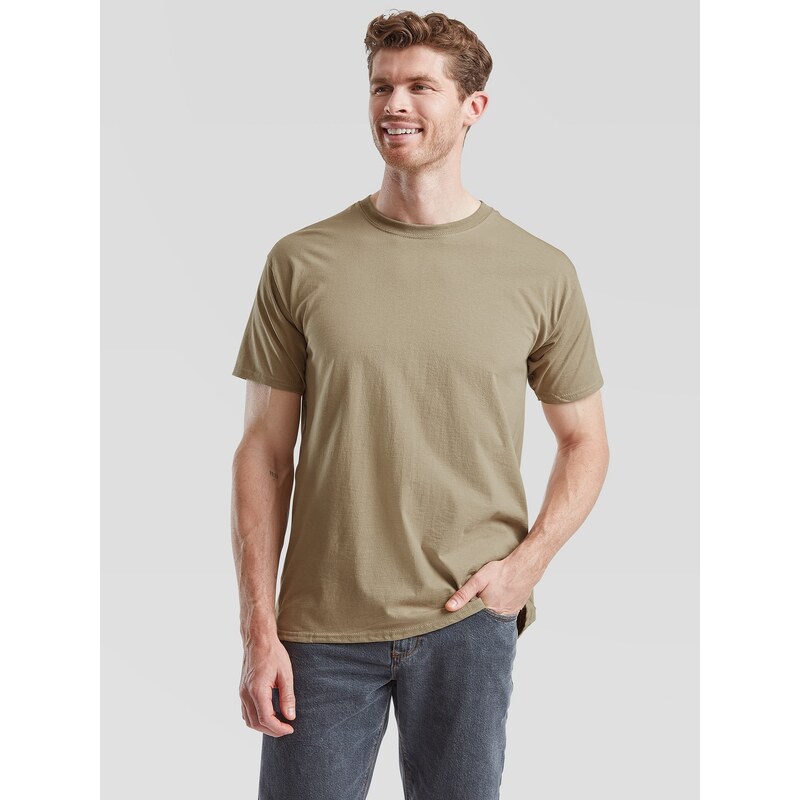 Khaki mens t-shirt Valueweight Fruit of the Loom