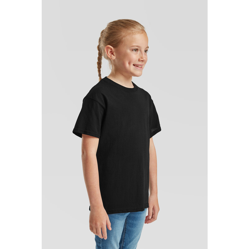 Black T-shirt for Children Original Fruit of the Loom