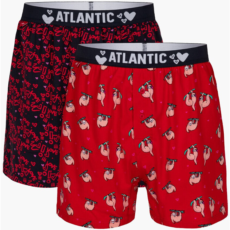 Boxer shorts Atlantic 2GMB-003 A'2 S-2XL red-navy