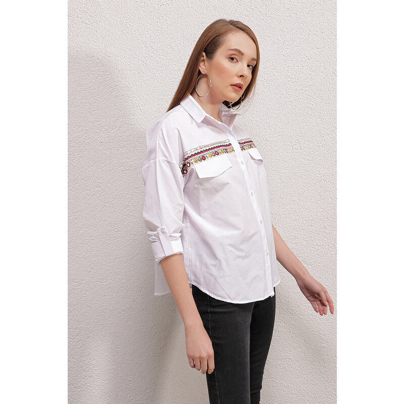 Bigdart 20147 Embroidered Shirt - White