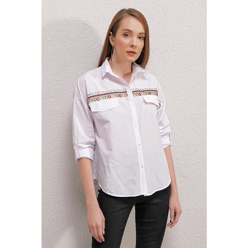 Bigdart 20147 Embroidered Shirt - White