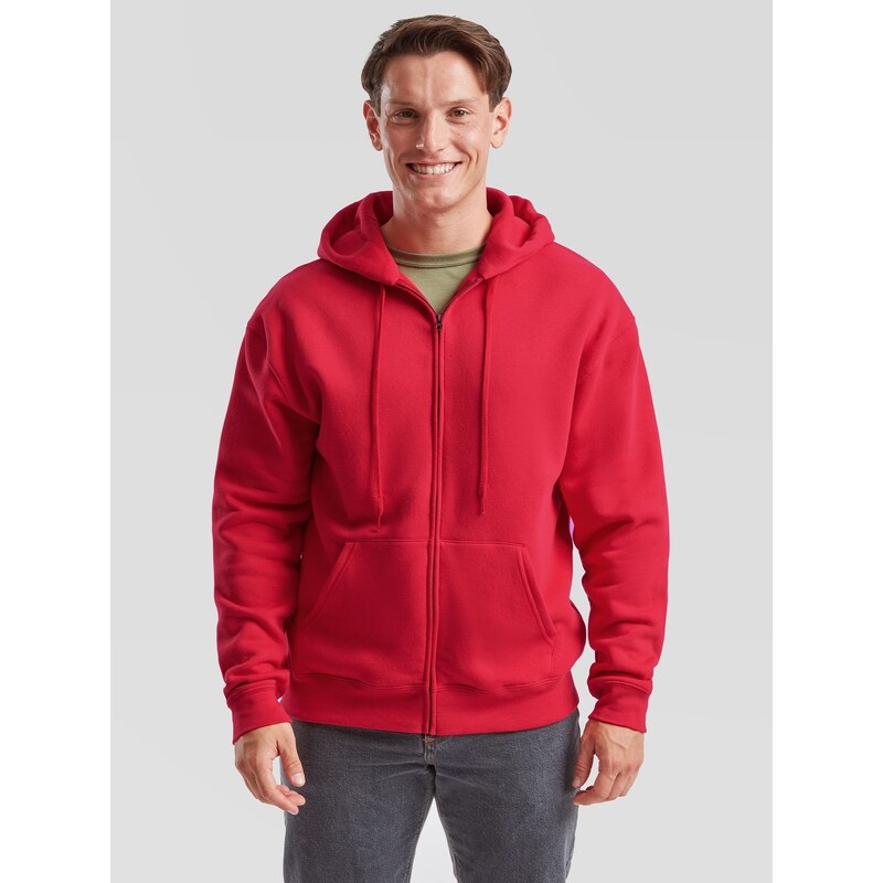 Red Mens Hoodie Premium Fruit of the Loom
