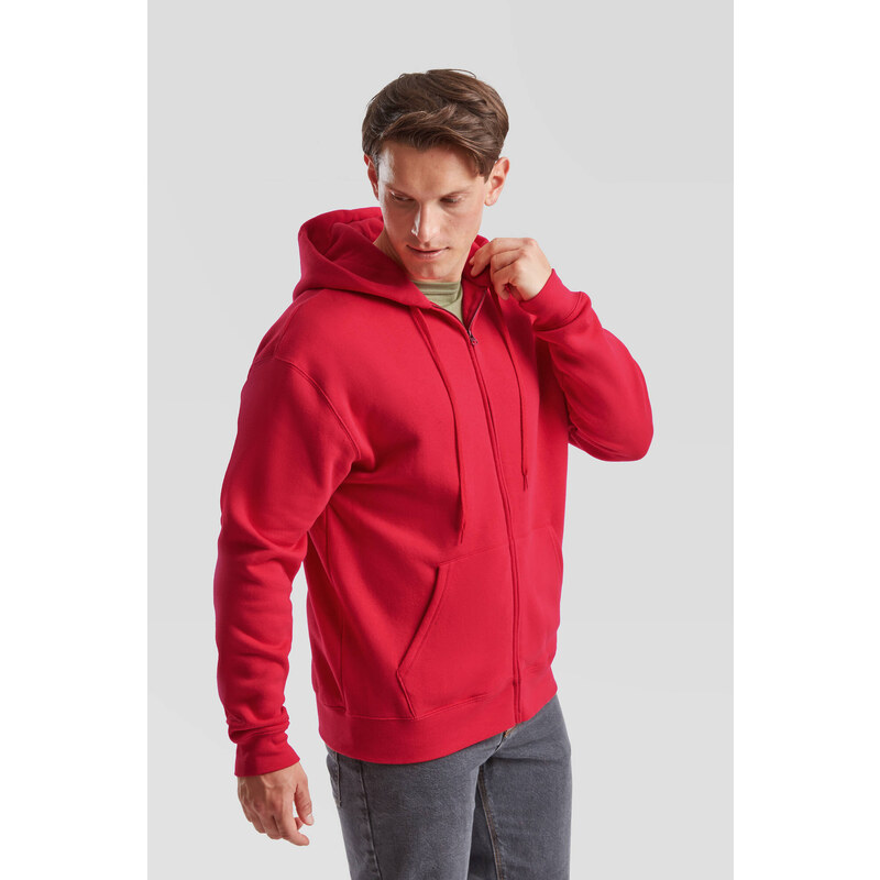 Red Men's Hoodie Premium Fruit of the Loom