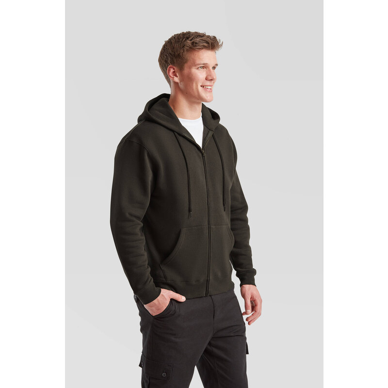 Grey Men's Hoodie Premium Fruit of the Loom