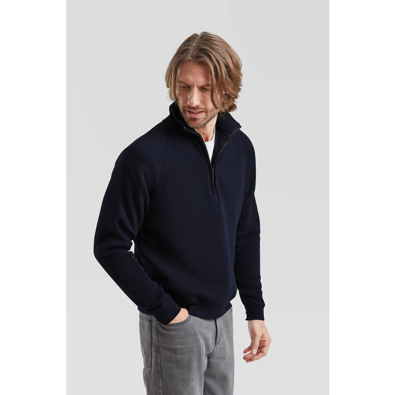 Granatowa bluza męska Zip Neck Sweat Fruit of the Loom