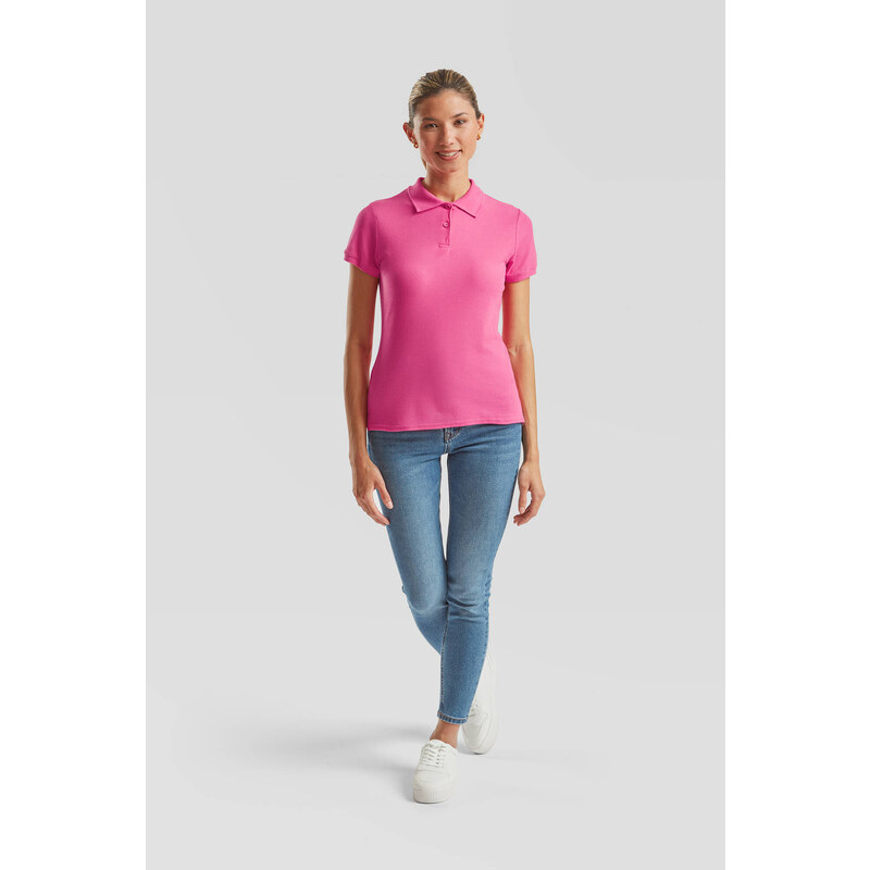 Polo Fruit of the Loom Pink Women's T-shirt