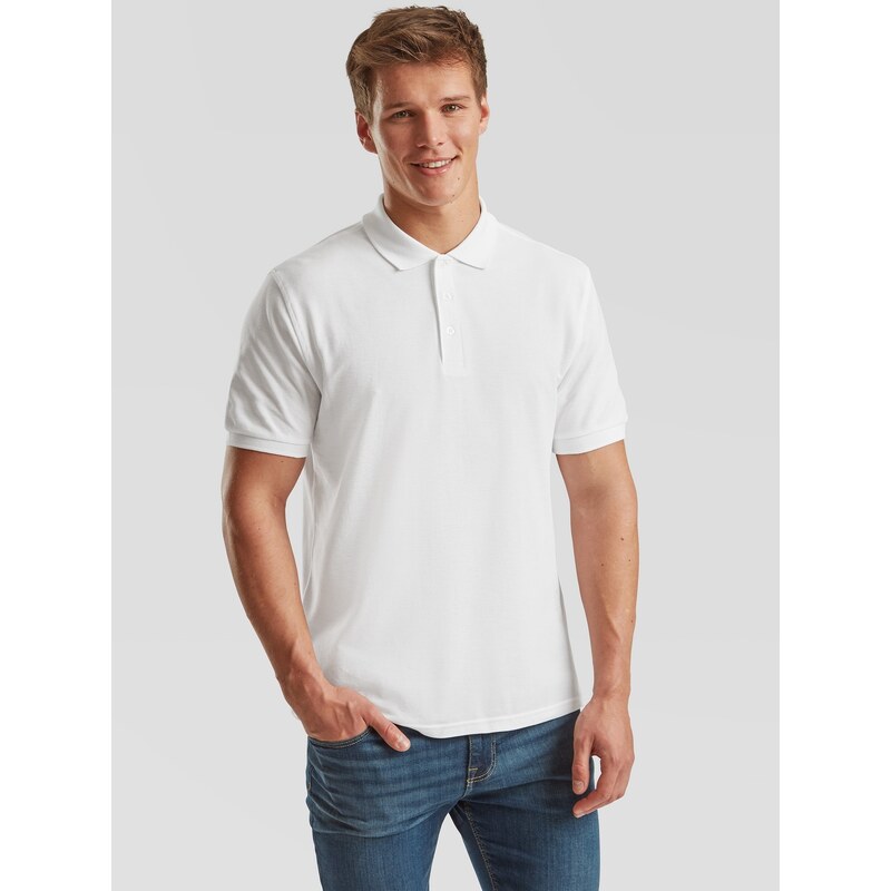 Fruit of the Loom White Men's T-shirt Iconic Polo 6304400 Friut of the Loom
