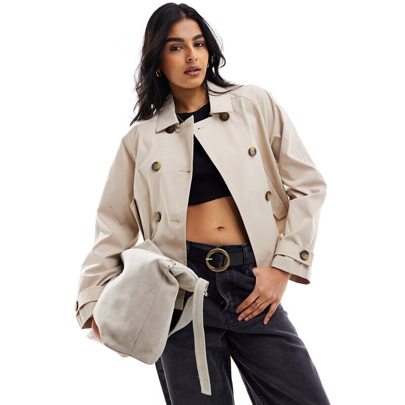 ONLY short trench coat in beige-Neutral 115041978