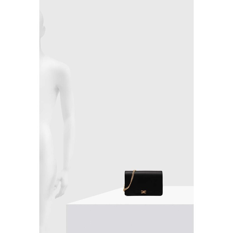 Kožená kabelka Elisabetta Franchi černá barva, BS45F41E2