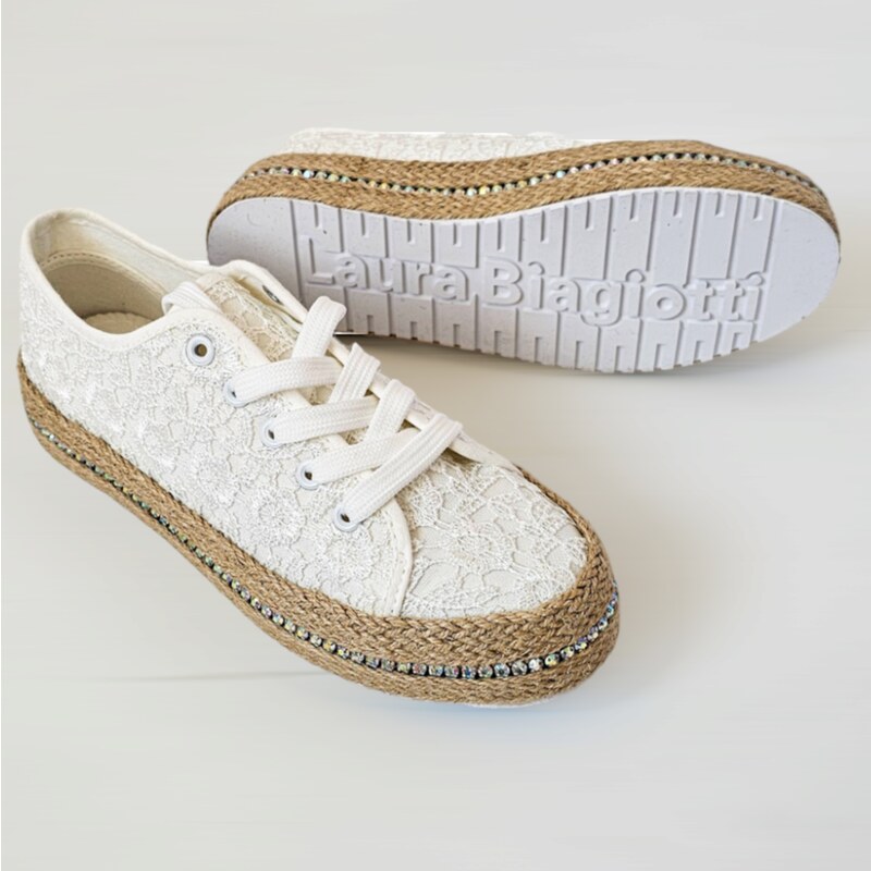 Espadrilky Laura Biagiotti Flower White