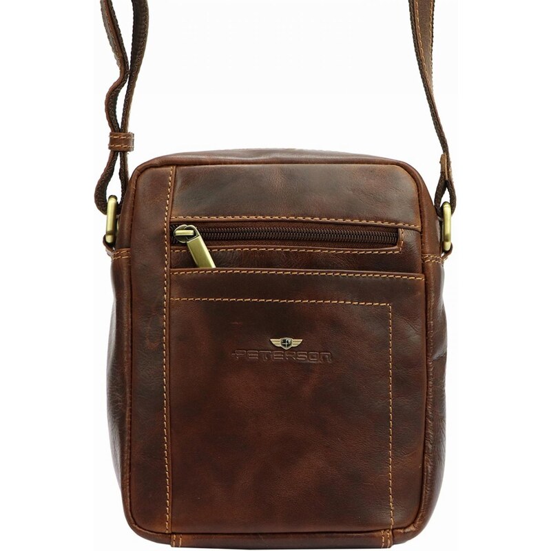 Pánská kožená crossbody/taška Peterson Kalin, koňaková