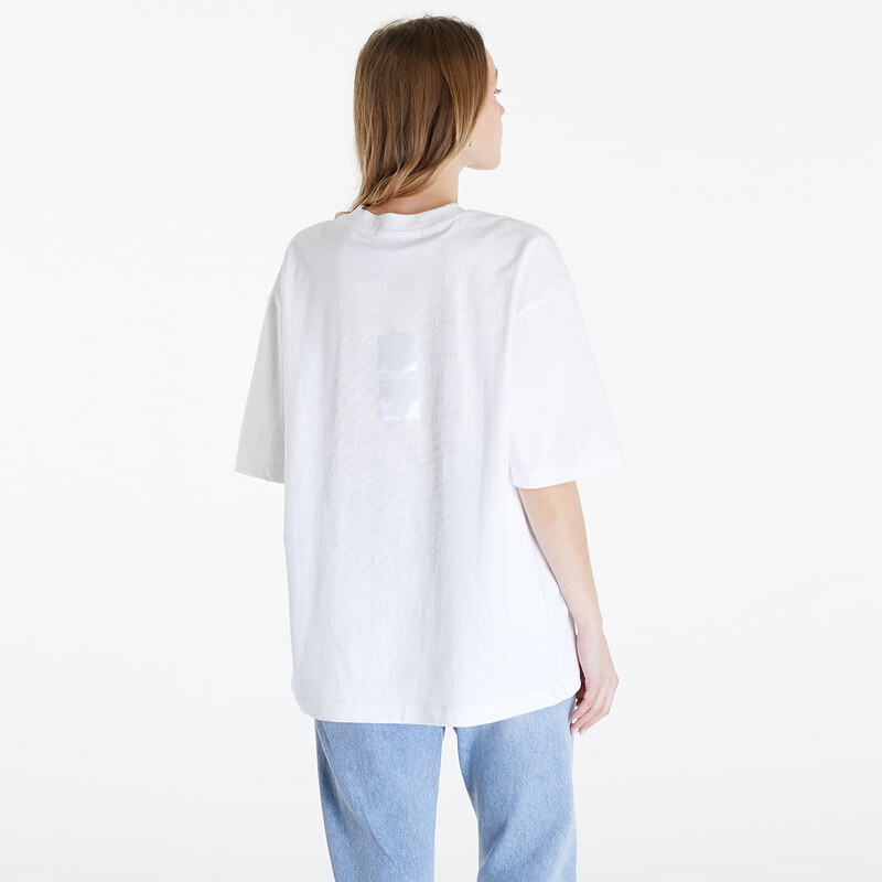 Dámské tričko Calvin Klein Jeans Warp Logo Boyfriend T-Shirt White