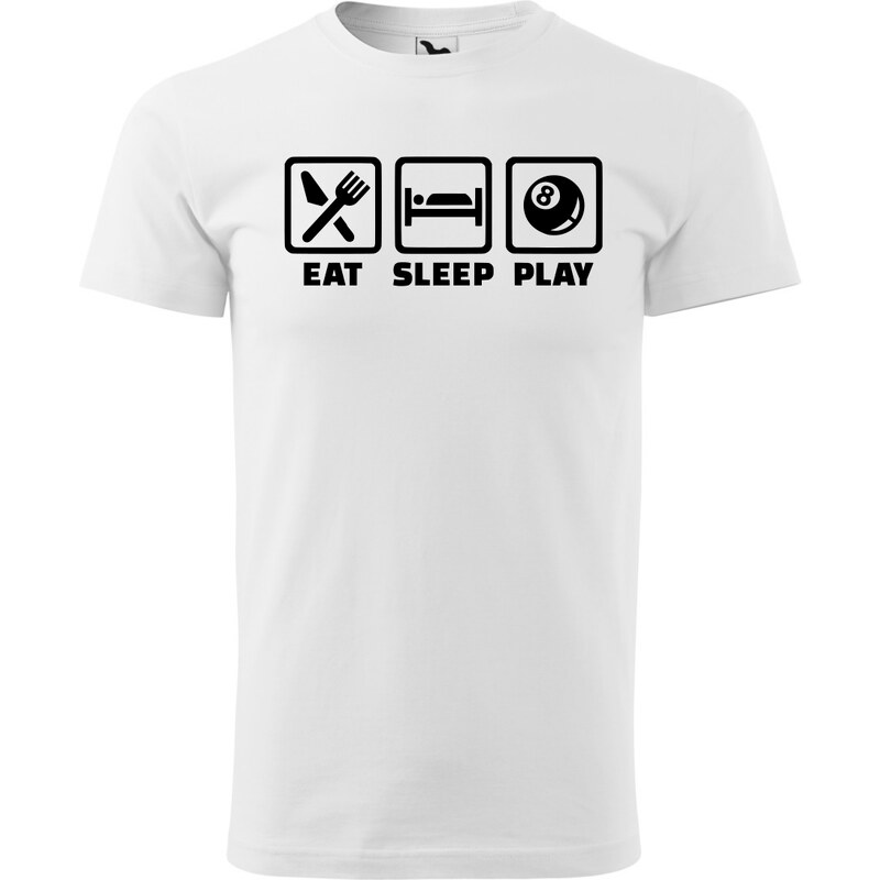 Fenomeno Pánské tričko - Eat sleep billiard - bílé
