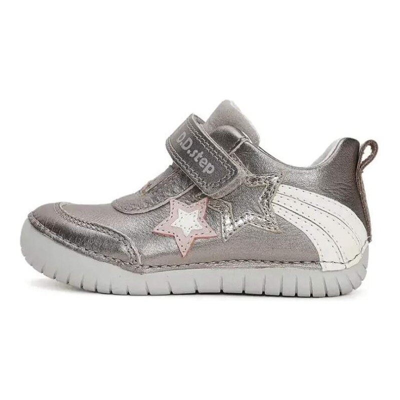 Dívčí stříbrné kožené boty D.D.step S050-41607B