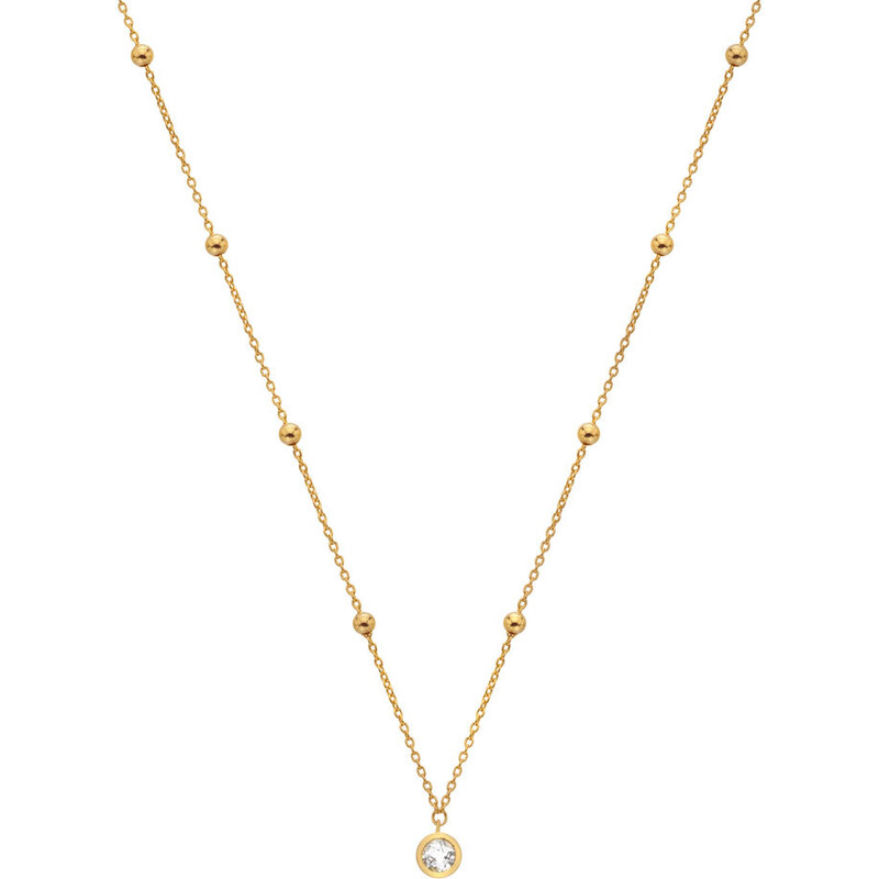Pozlacený náhrdelník Hot Diamonds X Gemstones s bílím topazem DN196Pozlacený náhrdelník Hot Diamonds X Gemstones s bílím topazem DN196