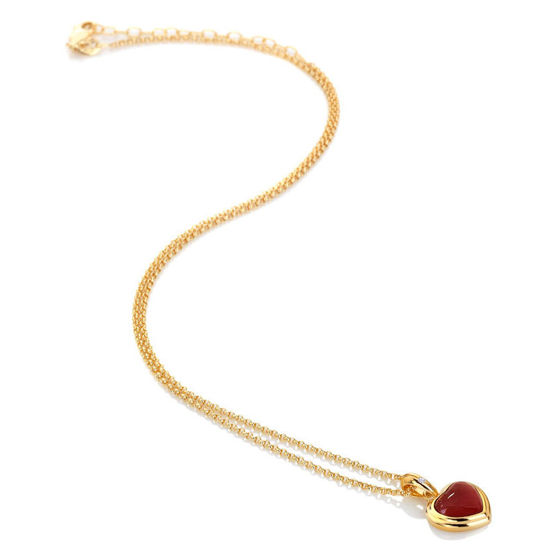 Pozlacený náhrdelník Hot Diamonds X Gemstones s červeným topazem DP1001 51 mmPozlacený náhrdelník Hot Diamonds X Gemstones s červeným topazem DP1001 51 mm