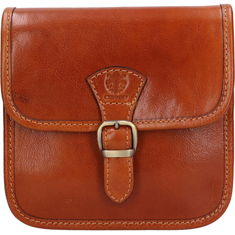 Dámská crossbody kožená kabelka Italia Jitka - koňak 115018341