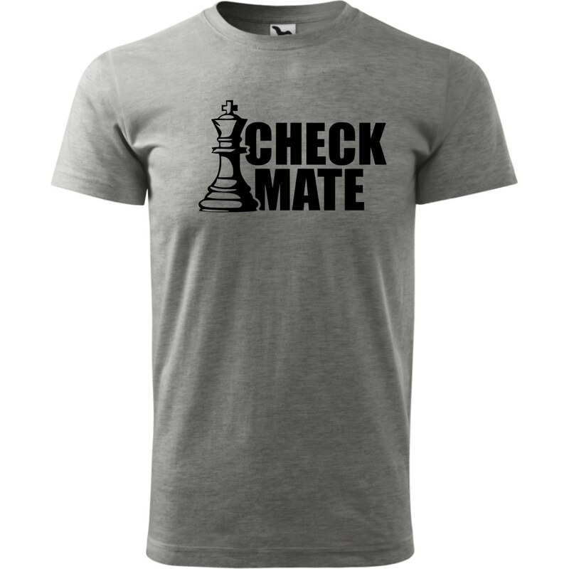 Fenomeno Pánské tričko - Check mate - šedé