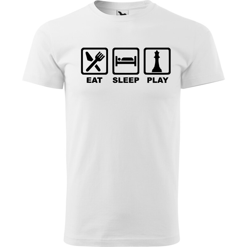 Fenomeno Pánské tričko - Eat sleep chess - bílé
